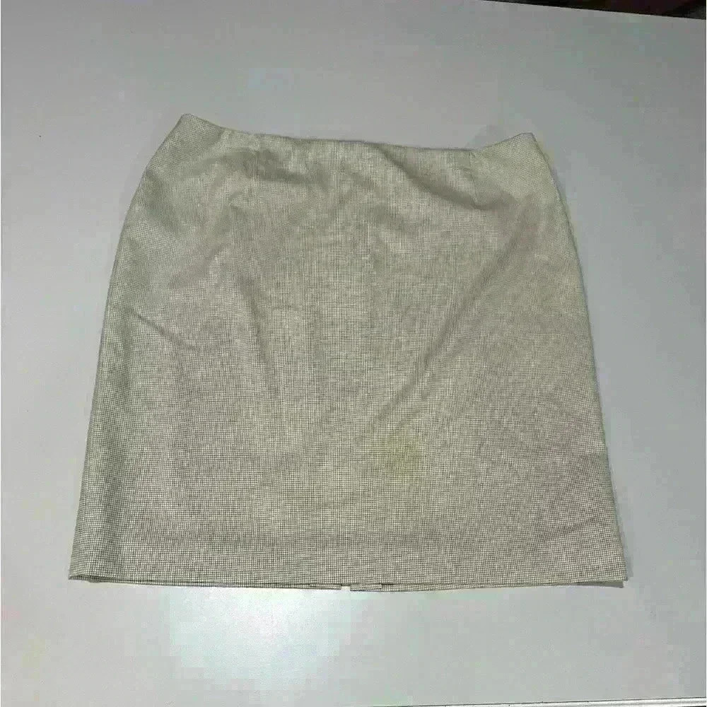Antonio Melani Tan Check Skirt with Back Zipper Size 12